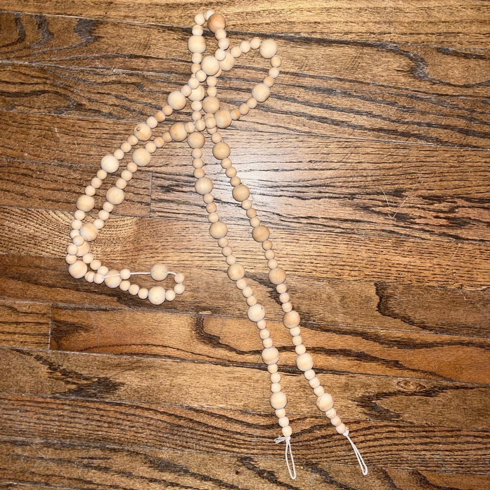 🌞 6 Ft Wood Bead Garland/Farmhouse home decor
